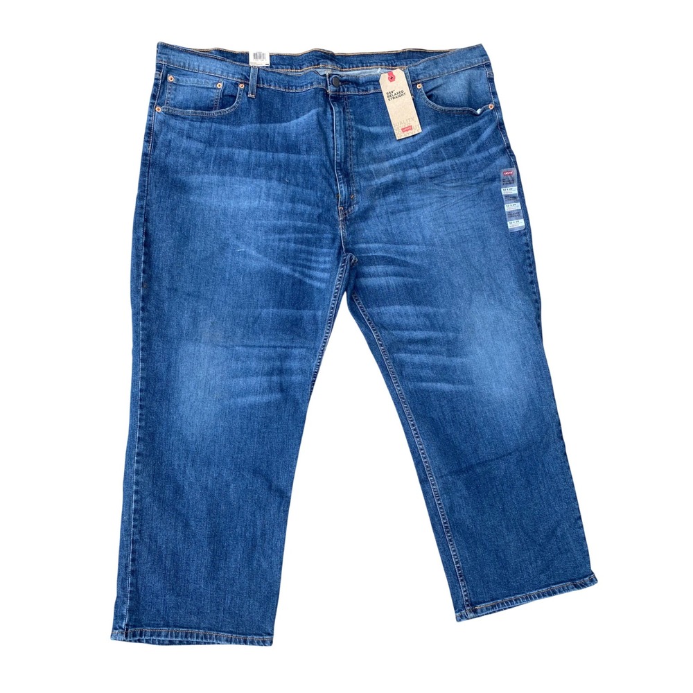 Levi's 559 Relaxed Straight Jeans Mens Blue Stretch Denim 52x29